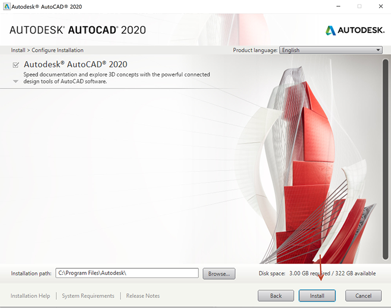 hướng dẫn c&agrave;i Autocad 2020 2