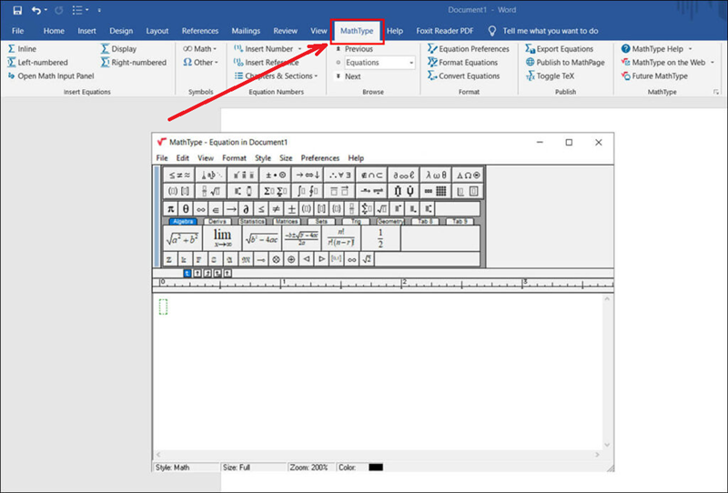 sử dụng Mathtype 7.4.4 full crack