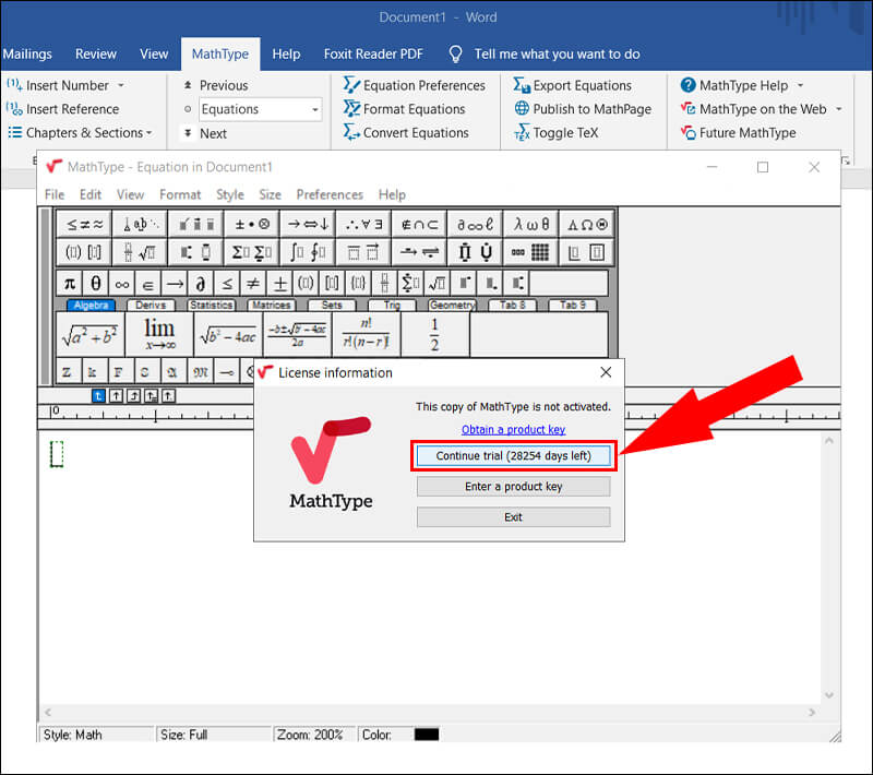 sử dụng Mathtype 7.4.4 full crack 1